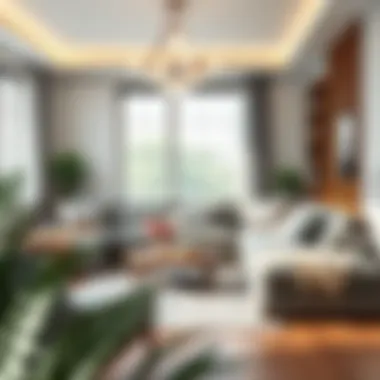 Contemporary living room arrangement with sectional sofa