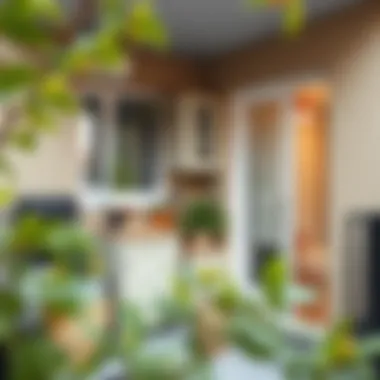 Functional balcony setup with integrated cabinet