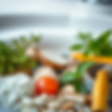 A close-up of natural ingredients used for unclogging drains.