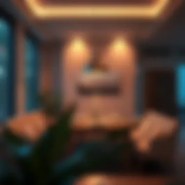 Ambient lighting enhancing dining atmosphere