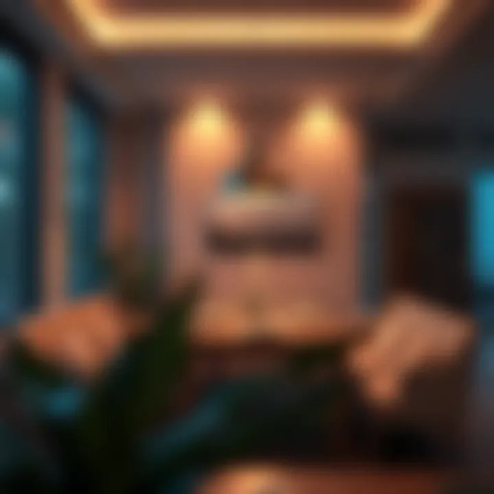 Ambient lighting enhancing dining atmosphere