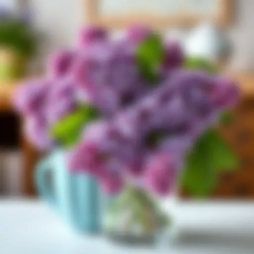 A beautifully arranged lilac bouquet with complementary color accents