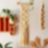 An intricate macrame wall hanging showcasing various knot techniques