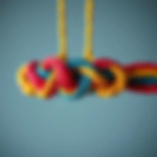 Intricate macrame knots in vibrant colors