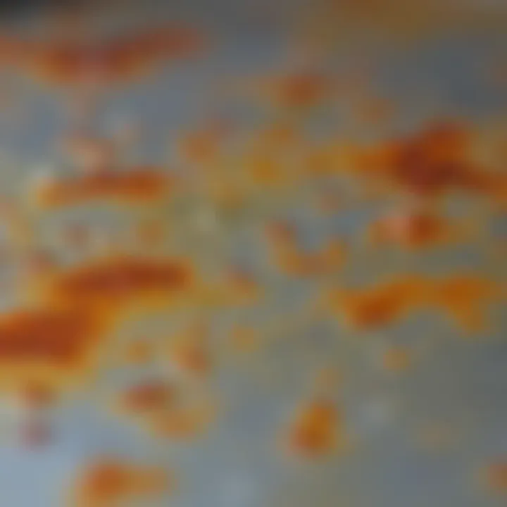 Polished Metal: After Rust Treatment Polished metal surface after rust removal