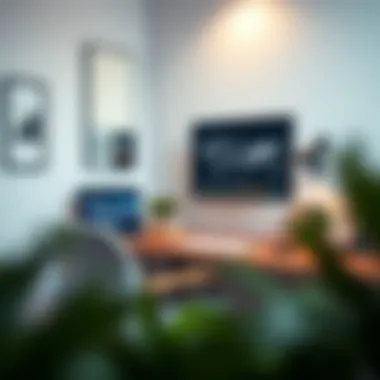 Minimalist home office setup showcasing functionality