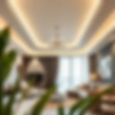 Modern interior with stylish ceilings