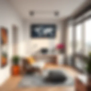 Modern study area with sleek furniture and vibrant decor