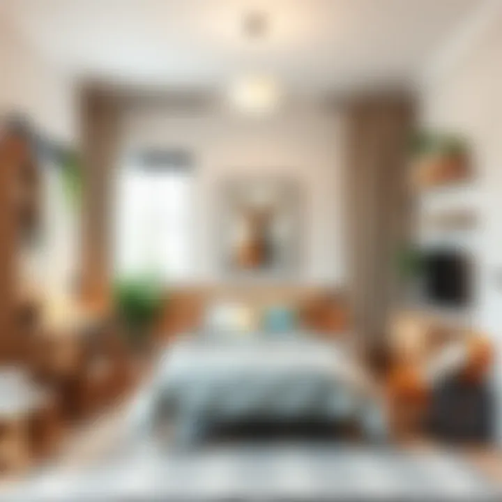 Functional multi-purpose furniture in a small bedroom