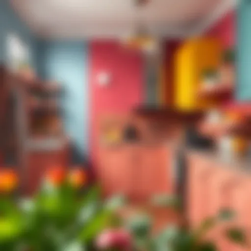 Vibrant kitchen color palette showcasing various shades