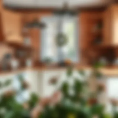 Charming rustic kitchen with warm color palette and decorative elements.