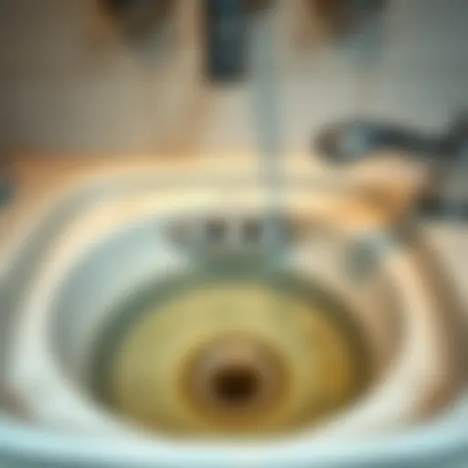Clogged kitchen sink with water pooling