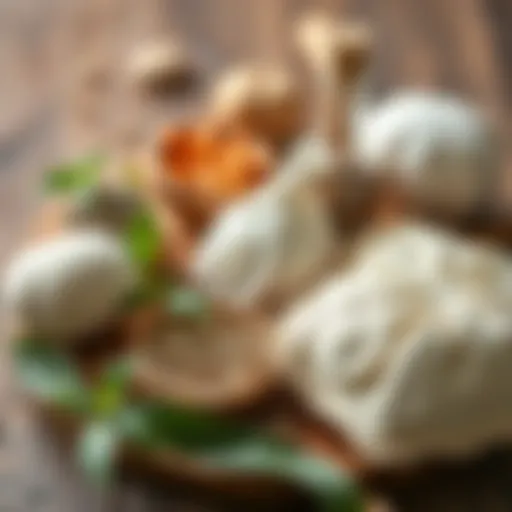 An assortment of natural odor absorbers on a wooden surface