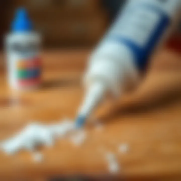 Removing nail glue from a wooden surface