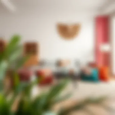 Neutral space complemented by vibrant cushions