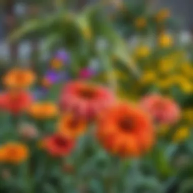 Vibrant autumn flowers in a garden setting