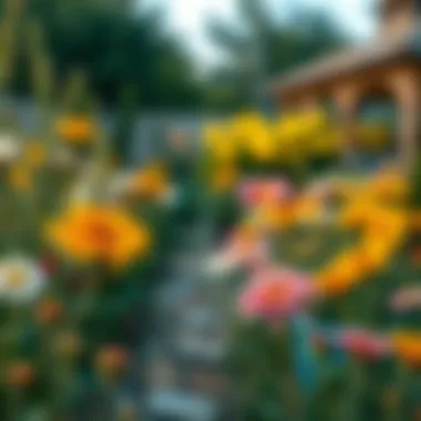 Garden landscape featuring seasonal blooms