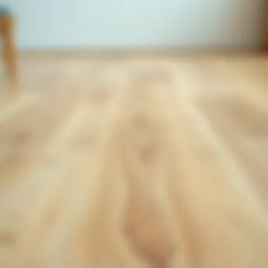 Close-up of light-colored parquet showcasing texture and grain