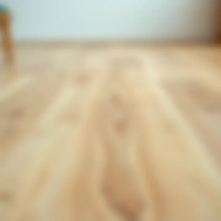 Close-up of light-colored parquet showcasing texture and grain