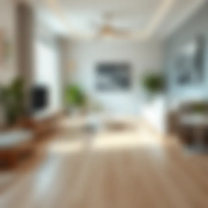 Elegant light-colored wooden flooring in a modern living room