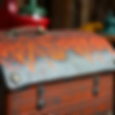 A beautifully painted oil-coated metal surface demonstrating durability