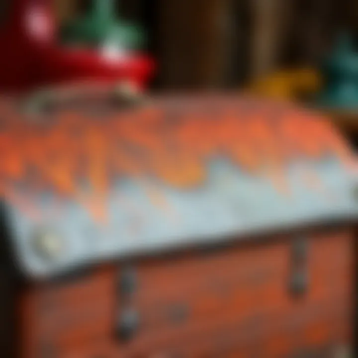 A beautifully painted oil-coated metal surface demonstrating durability