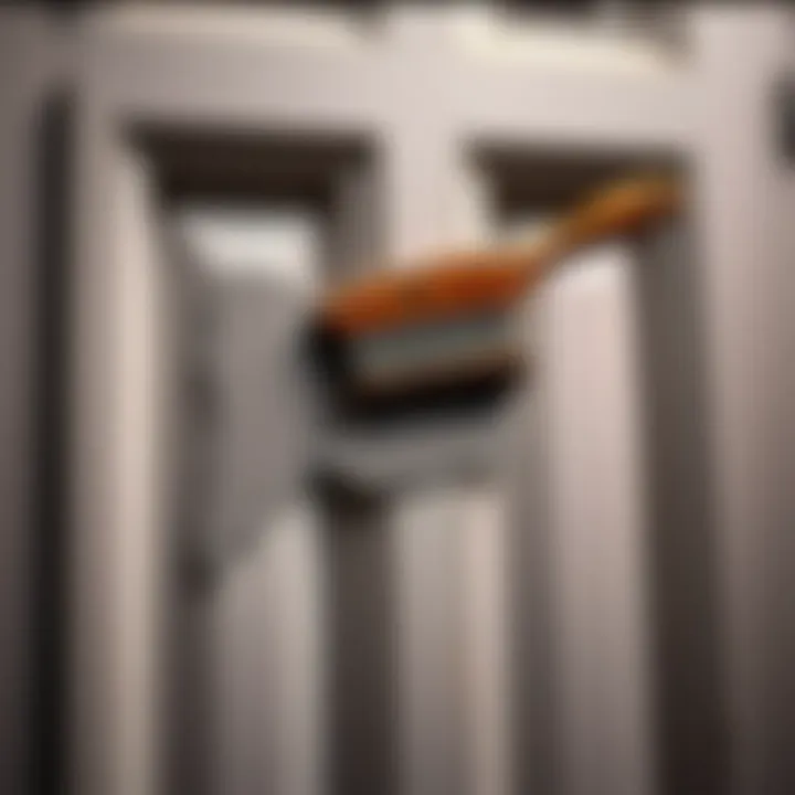 Smooth application of oil paint on door surface