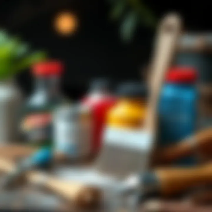 Tools and materials needed for painting an oily surface