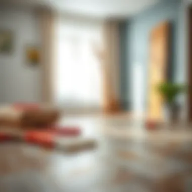 Application technique demonstration on flooring