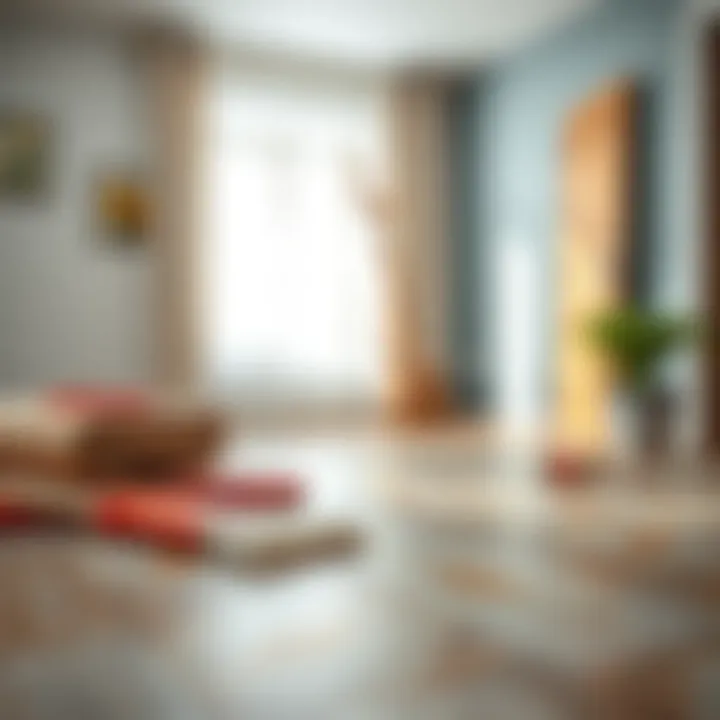 Application technique demonstration on flooring