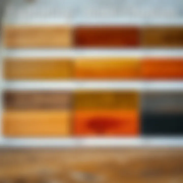 Color palette showcasing various wood stain options