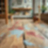 Wood floor with paint stains