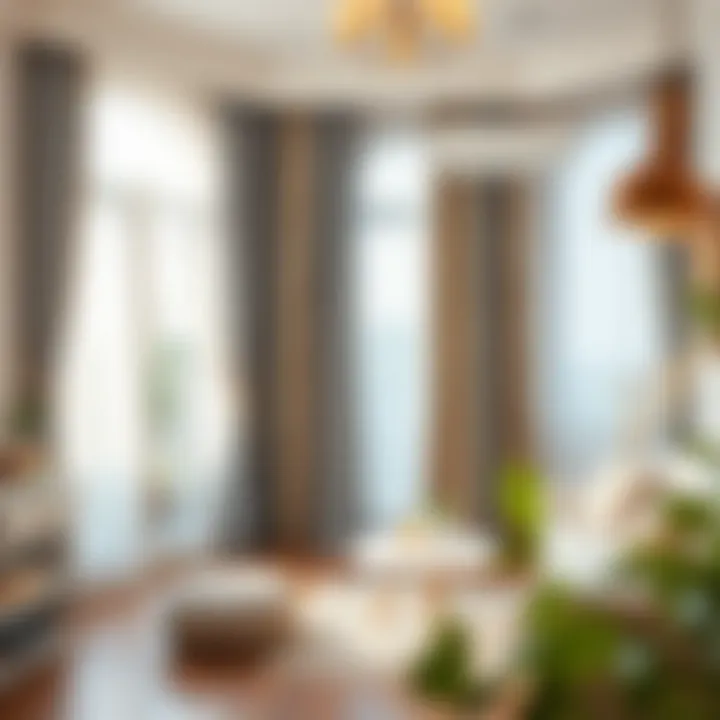 A beautifully decorated room featuring stylish curtains