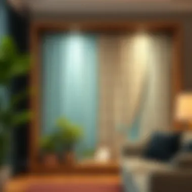 Budget-friendly wall curtain options displayed in a showcase