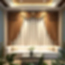 Luxurious interior featuring a stylish wall curtain design