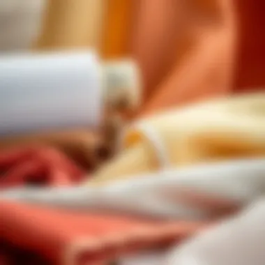 A close-up of various materials used for wall curtains