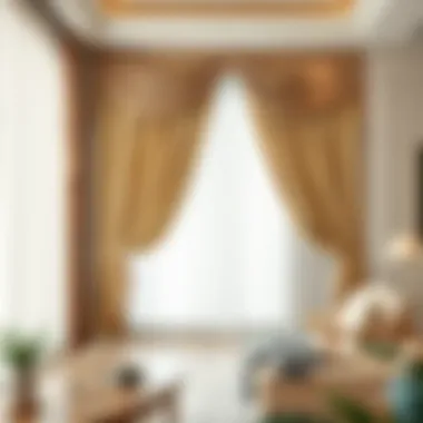Elegant curtain draping in a stylish living room