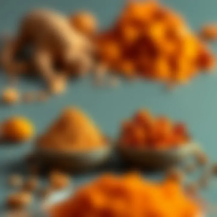 Different pigments used to create orange hues