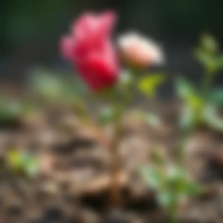 Ideal Planting Technique for Bare-root Roses An illustration showing the ideal planting technique for bare-root roses