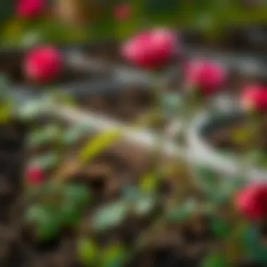 Technique for planting rose saplings