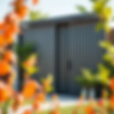 Modern metal wall design complementing garden layout