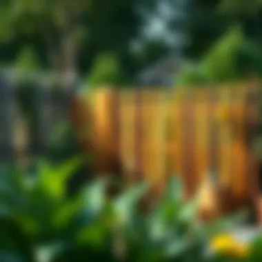 Stylish wooden fence enhancing garden aesthetics