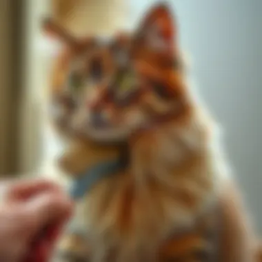 Grooming Cat's Fur Brushing a cat's fur