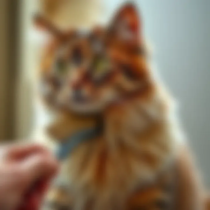 Grooming Cat's Fur Brushing a cat's fur