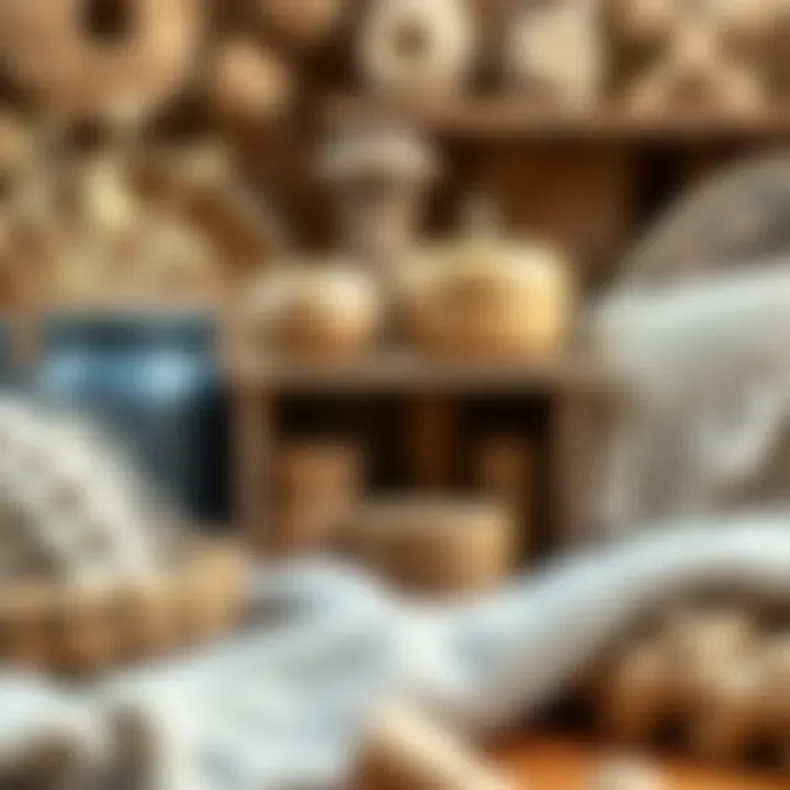 Rustic decor elements showcasing natural textures and colors