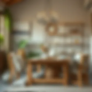 An elegant rustic dining table set with natural materials