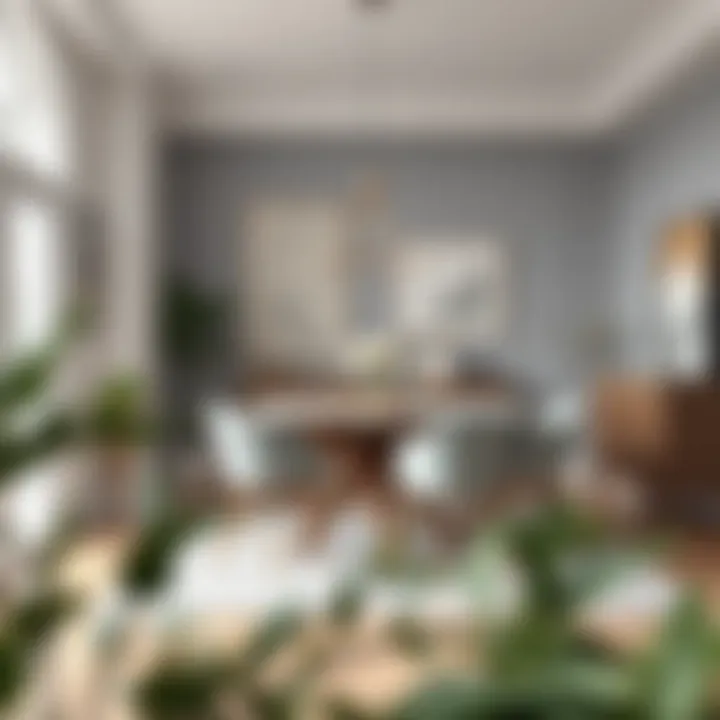 A stylish dining area with a blend of modern furniture and Scandinavian design aesthetics