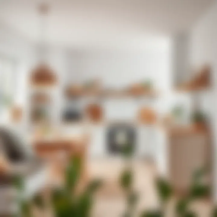 A bright kitchen adorned with natural wood elements and a neutral color palette