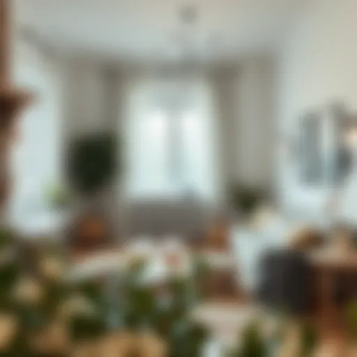 Cozy Scandinavian Living Room A cozy Scandinavian living room showcasing minimalistic design with soft textures