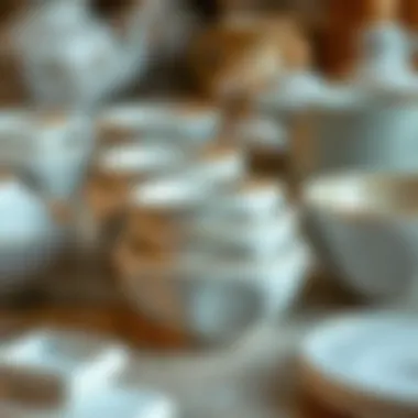 Close-up of ceramic pieces ready for adhesion